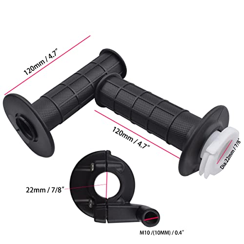 Twist Throttle Accelerator Handle Grips and Bent Cable Set for 50cc 110cc 125cc 150cc 250cc Dirt Bike Quad ATV Pit Pro Trail (Fits for 7/8"/22mm Bar) - size: 7/8" (22mm)