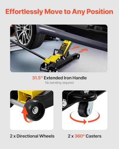 VEVOR 2.5 Ton Low Profile Heavy-Duty Steel Racing Floor Jack - size: 2.5T