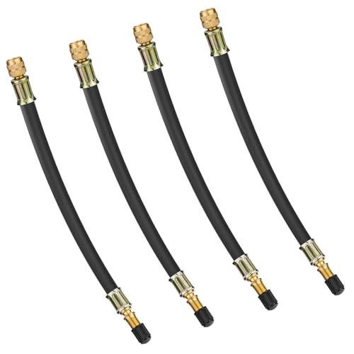 4PCS Valve Stem Extension, 8.25 Inch Flexible Schrader Valve Stem Extenders - color: Black3