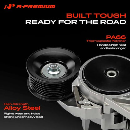 A-Premium Belt Tensioner Assembly with Pulley Compatible with Dodge, Jeep - color: 419-010 Grand Cherokee 2005-2010 (3.7L)