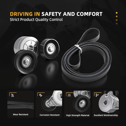 Serpentine Drive Belt Tensioner Kit for Jeep Liberty KJ V6 3.7L 2002-2006 - size: 2002-2006 for Liberty