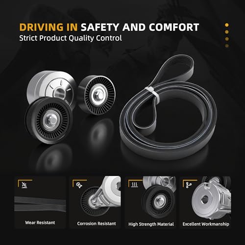 Serpentine Drive Belt Tensioner Kit for Jeep Liberty KJ V6 3.7L 2002-2006 - size: 2002-2006 for Liberty