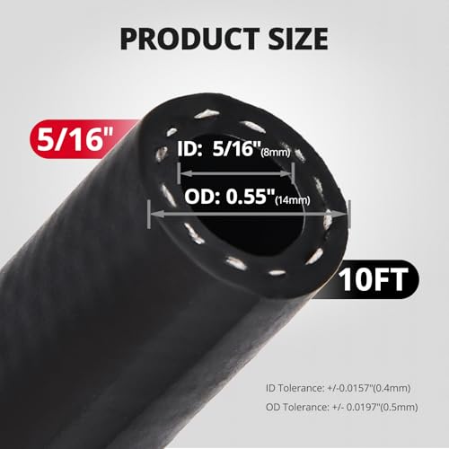 EVIL ENERGY 5/16" Transmission Oil Cooler Hose 10FT 250PSI SAE J1532 - size: 5/16 10FT