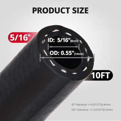 EVIL ENERGY 5/16" Transmission Oil Cooler Hose 10FT 250PSI SAE J1532 - size: 5/16 10FT