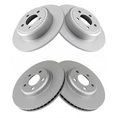 TRQ Front and Rear Brake Rotor Set G Coated - style: BRA15436