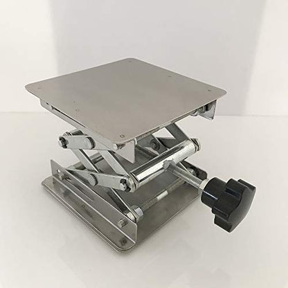 LabZhang 4" x4" Stainless Steel Lab Jack Scissor Stand Platform Lab Lift - size: 4X4