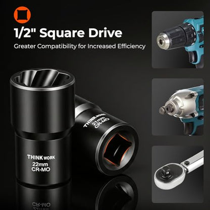 6-Piece Lug Nut Removal Tool, 1/2" Drive Wheel Lock Removal Kit - size: 6-piece