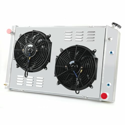 4 Row Aluminum Radiator Shroud Dual 12" Fan Relay Kit for 1973-1987 Chevy C10 C20 C30 K10 K20 GMC C1500 High Performance Racing Spec Dual Fan Relay Kit TOC
