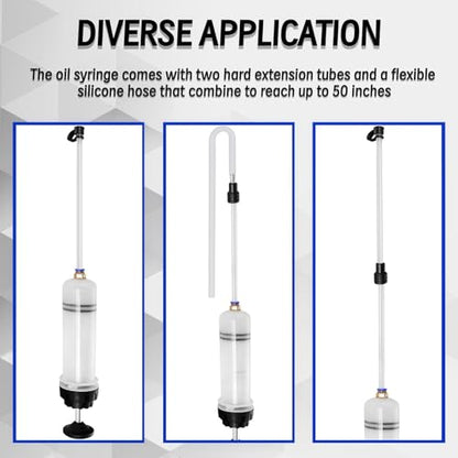 500CC Fluid Extractor Pump Kit with 28" Soft Hose & Two 12" Extension Tubes