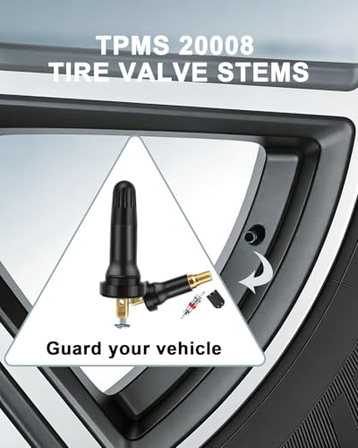 Riseuvo TPMS 20008 Rubber Snap-in Tire Valve Stems for TPMS Sensor, 5Pcs