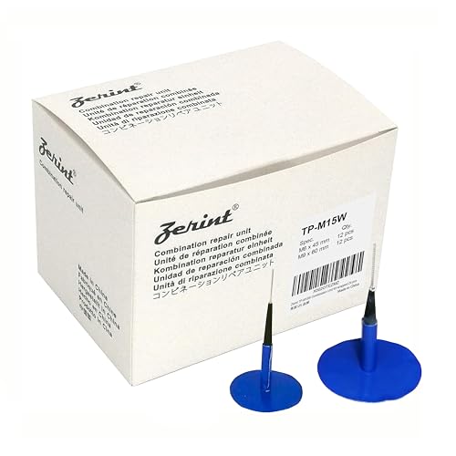 TP-M15W Combination Repair Unit Kit, Tire Repair Patch Plug Kit 1/4" x 1 3/4" and 3/8" x 2 3/8" Wrapped stem 12 pcs Each - size: 0.24 x 1.77,0.35 x 2.36 Inch