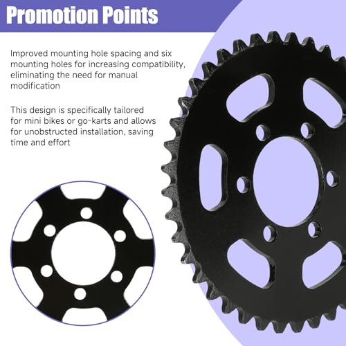 37mm Bore 40T Sprocket 35 Chain with 140 Links for Mini Bike CT100U - color: black sprocket 40T