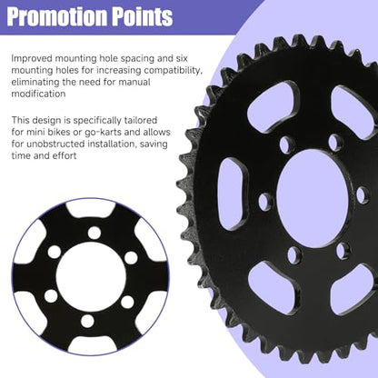 37mm Bore 40T Sprocket 35 Chain with 140 Links for Mini Bike CT100U - color: black sprocket 40T