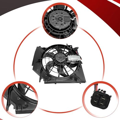 PartsFlow Radiator Cooling Fan Assembly For 1999 2000 2001 2002 2003 2004 2005 BMW E46 325i 328i 330i 17117561757 - color: For 99-06 BMW