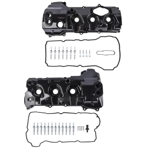 Left & Right Aluminum Engine Valve Covers w/Gasket Replacement for Ford F-150 3.5L V6 2013-2016 Expedition Transit-150 250 350 Replace# DL3Z6582C DL3Z-6582-C BL3Z6582H BL3Z-6582-H Vahaha