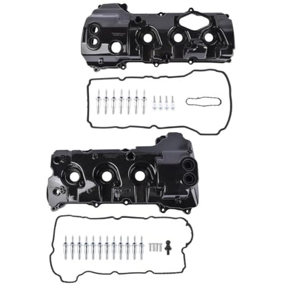 Left & Right Aluminum Engine Valve Covers w/Gasket Replacement for Ford F-150 3.5L V6 2013-2016 Expedition Transit-150 250 350 Replace# DL3Z6582C DL3Z-6582-C BL3Z6582H BL3Z-6582-H Vahaha