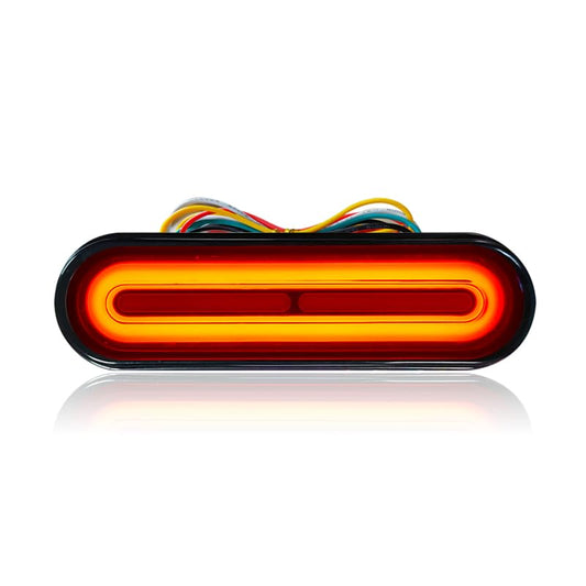 12-80V Dual Color Motorcycle Scooter Amber Color For Turn Signals and Red Color For Tail Light Brake Stop Light Lamp (Pack of 1) - color: Amber and Red, size: 1PCS