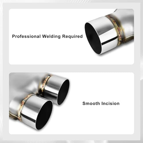 Mupera 3 Inch Exhaust Y Pipe, Stainless Steel 3" Single to 3" Dual Exhaust - size: 3" Inlet 3" Outlet 10" LengthY Silver