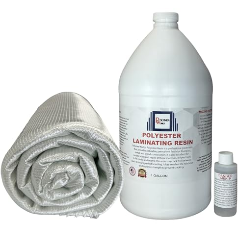 Polymer World- Polyester Resin with Rolled 1708x38x5 Yard Biaxial Cloth, Fiberglass Repair Kits for Boats, Automotive, RV Canoes, Jetski, Snowmobiles, with MEKP… - size: Poly Res 1708x38x5 Yard Biaxial Cloth
