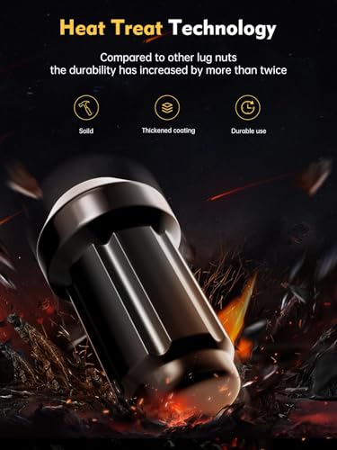 MIKKUPPA M12x1.5 Wheel Lug Nuts, Black 24PCS Spline Tire Nuts with Socket - color: Black, size: M12x1.5, style: 24 PCS
