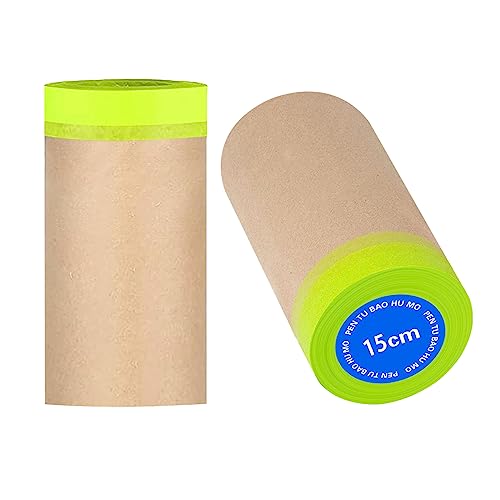 Tape and Drape, 6” x 100 feet Masking Paper for Painting, 2 Pack - size: 6", 100ft