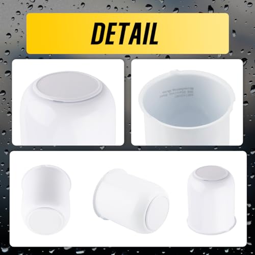 2Pcs 3.19" Stainless Trailer Wheel Center Caps, 3.62" H White - color: White, size: 3.19" Hub 3.62"H