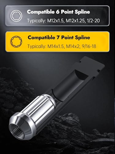 MIKKUPPA Small 6 & 7 Spline Lug Nut Socket, 2 Piece Wheel Lock Key Set - color: Black, size: 6+7 Spline - 2PCS
