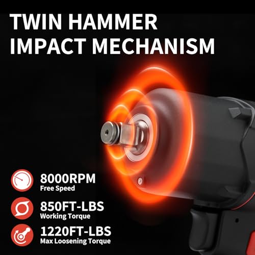 AEROPRO TOOLS 1/2-Inch Composite Air Impact Wrench Pneumatic Impact Wrench - style: 1220 ft-lbs | Lightweight Housing