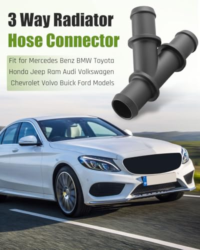 3 Way Radiator Hose Connector, 3/4"-3/4"-3/4" Heater Y-Joint Diverter, Water Pipe Splitter Fit for Audi Volkswagen Volvo Chevrolet Mercedes Benz BMW Buick Jeep Ram Ford Toyota Honda Models - size: Y1-Joint