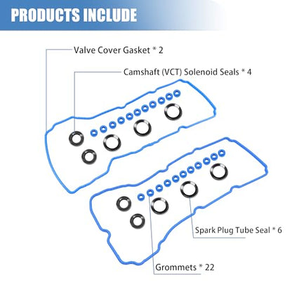 Sorello Engine Valve Cover Gasket Set for Ford Lincoln VS50814R VS50722