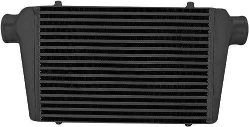 AF90-1001BLK Universal Front Mount Intercooler 450x300x76mm Tube & Fin 3" Inlet & Outlet Aluminum Intercooler Black