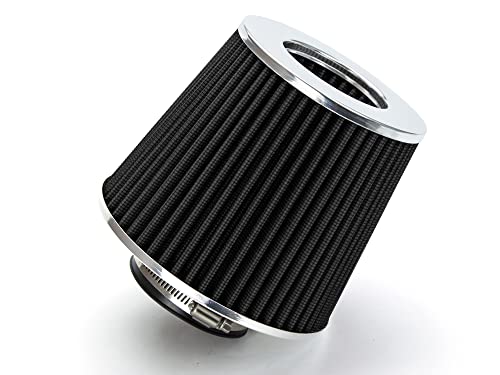 Rtunes Racing 3.25-Inch 83mm Washable Dry Clamp-On Cone Air Filter, Black - size: Universal 3.25"