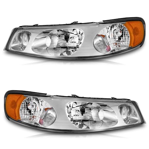 WEELMOTO Halogen Headlights Assembly for 1998-2002 Lincoln Town Car