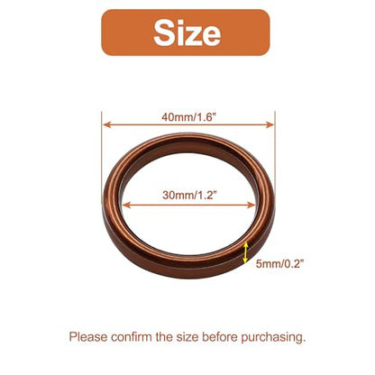 5Pcs Pit Dirt Bike Exhaust Crush Gasket for Honda CG125 150cc 200cc Motorcycle Exhaust Muffler Pipe Gaskets for Pit Dirt Motorbike ATV Quad 4 Wheeler (30mm ID 40mm OD)