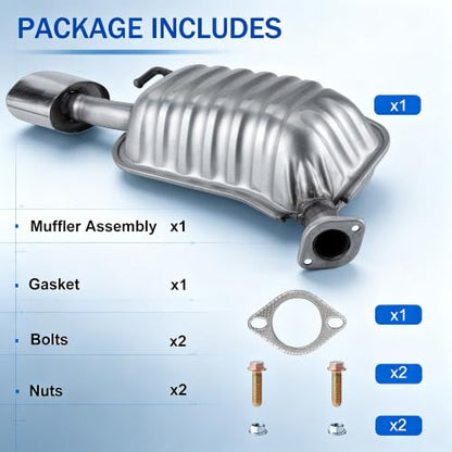 Stainless Steel Exhaust Muffler for 2011-2014 Hyundai Sonata 2.0L 2.4L HS08 - size: 11-14 Hyundai Sonata Left