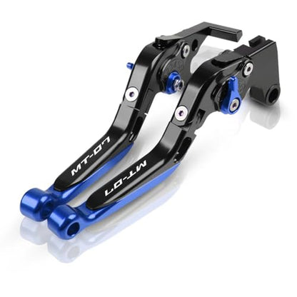 for MT07 MT 07 FZ07 2014-2021 Brake Clutch Levers Motorcycle Accessories CNC Handlebar Adjustable Folding Extendable Blue - color: Blue