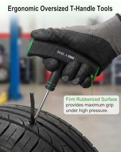20PCS Tubeless Tire Plug Kit with 15 Plugs, Lubricant, Knife and Gauge