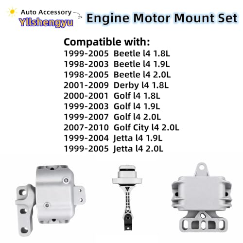 Engine Motor Transmission Mount Kit for Beetle 1998-2005 - size: Beetle/Jetta 1998-20051.8L 1.9L 2.0L