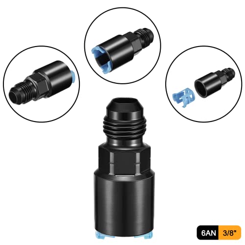 6AN Male to 3/8" SAE Quick-Disconnect Female Push-On EFI Fitting Aluminum Connector Oil Fuel Adapter