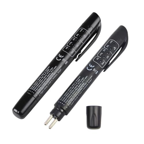 Mandark 2PCS Car Brake Fluid Liquid Tester Pen, 5 LED Indicators Auto Brake Diagnostic Testing Tool for DOT 3 DOT 4 DOT 5.1 Brake Fluid, Automotive Oil Moisture Analyzer, Universal for Most Vehicles - size: 2 Pcs