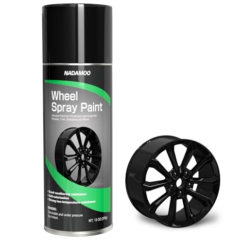 NADAMOO Aluminum Wheel Spray Paint, Aerosol Car Rim Paint for Recolor and Protection of Metal Surface, Gloss Black, 1 Can, 13 Oz - color: Glossy Black, size: 13 Ounce (Pack of 1)