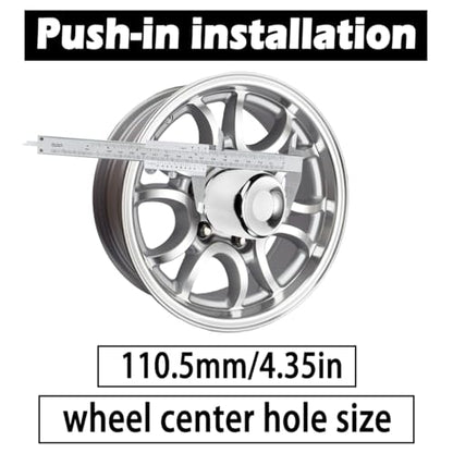 4Pcs 4.35" OD 3.72" H Push Through Trailer Wheel Center Cap for Rim - color: Chrome, size: 4.25" Hub 3.72" H