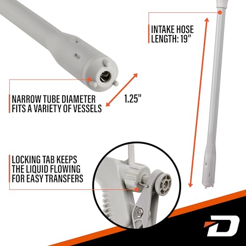 Deway Fuel Transfer Pump, Flow Nozzle, 51in Rubber Hose, 3.8 GPM - style: Hand-Trigger Nozzle w/ Rubber Hose