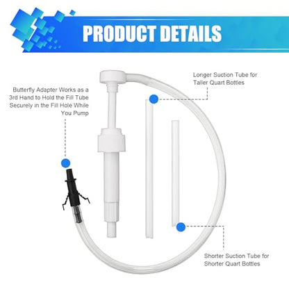 WZP Transmission Fluid Pump Kit, Auto Fluid Transfer Pump with 3/8" Swivel and 8mm 10mm Adapters, 8cc Per Pumps Stroke, Brake Fluids Change Oil Push-Pump Kit
