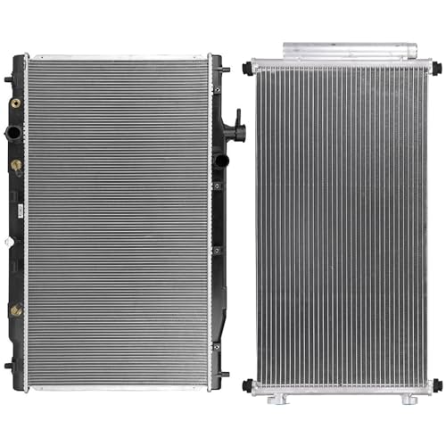 13031 Radiator with 3599 Condenser Fit for Honda CR-V 2.4L 2007-2009 Aluminum Radiator