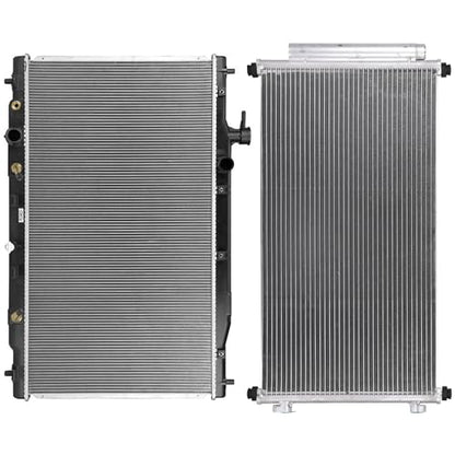 13031 Radiator with 3599 Condenser Fit for Honda CR-V 2.4L 2007-2009 Aluminum Radiator