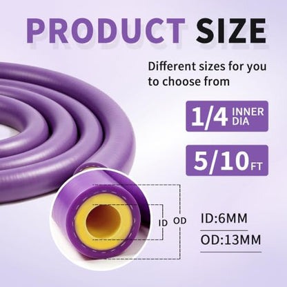 1/4" ID-5Ft(ID 6mm) Heater Hose Enhanced Double Reinforcement - color: Purple, size: 1/4" ID-5Ft(ID 6mm)
