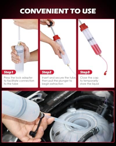 SEDY Fluid Extractor - 200cc Multi-Purpose Syringe, Oil Suction Pump, Manual Extraction and Filling Pump, Automotive Oil Syringe - style: 200CC