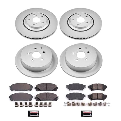 PowerStop Z17 Brake Pad & Fully Coated Rotor Kit Front & Rear CRK5828 - style: Coated Rotor Kit