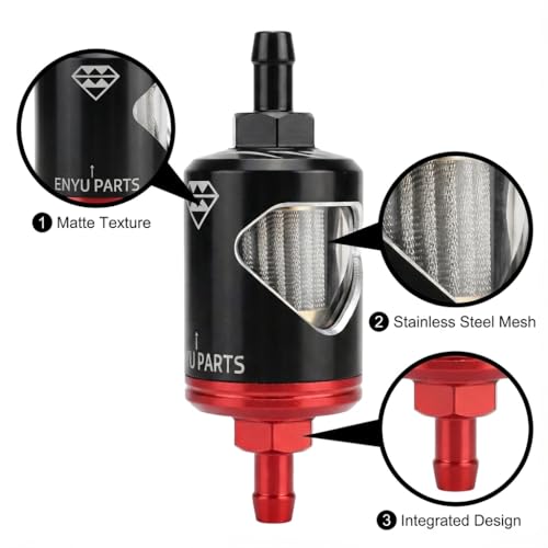 1/4 inch 8mm Fuel Filter Inline with Clear View Glass Gas Hose